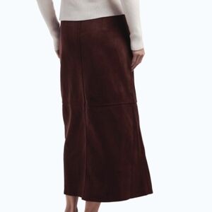 MAX STUDIO London Faux Suede Long Skirt Midi Skirt Large Brown-Purple